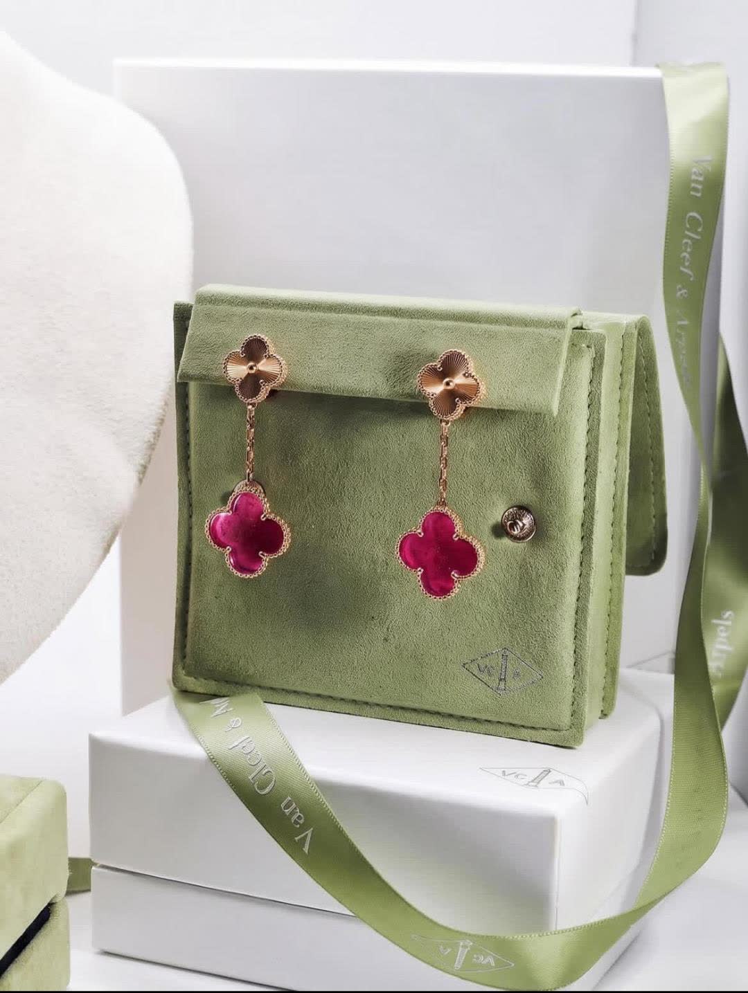 Van Cleef & Arpels Alhambra Pink Gold Earrings
